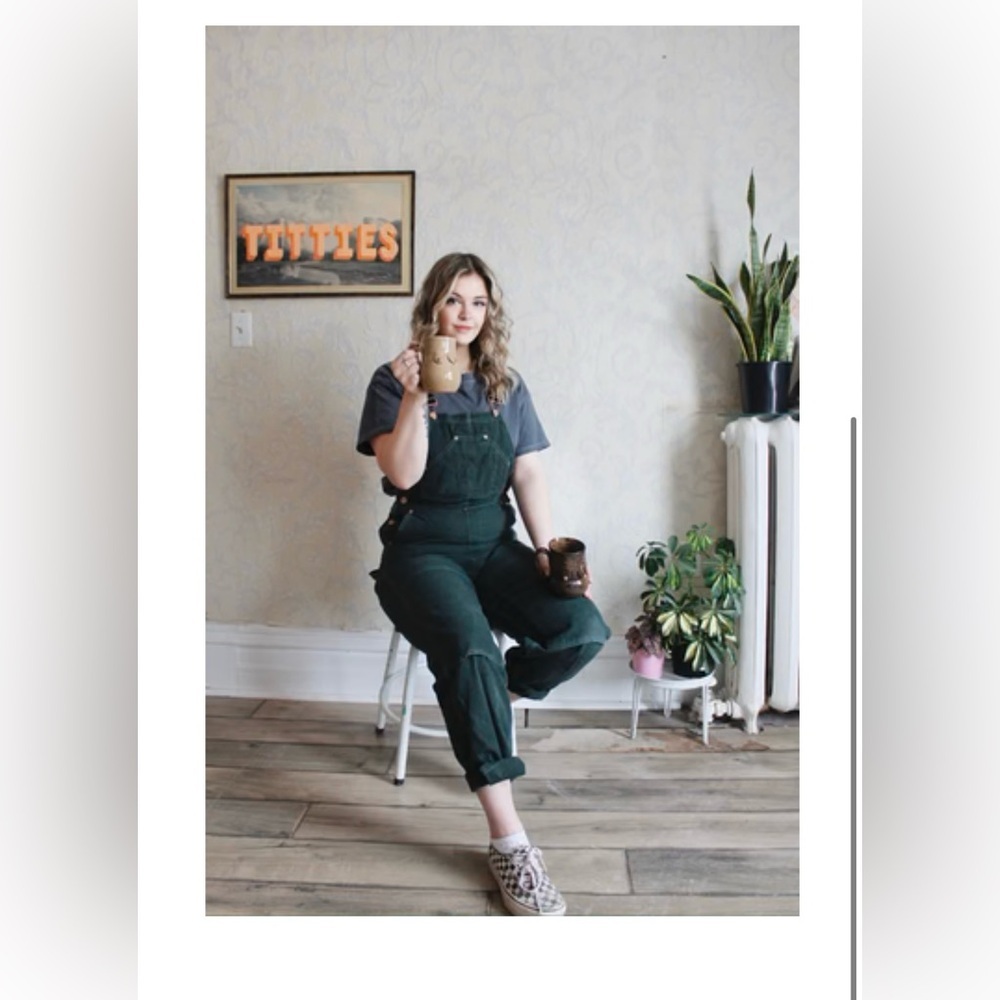 Cream and Pink Handcrafted Ceramic Mug with Rustic Charm - Picture 7 of 11